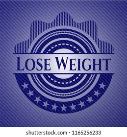 Lose Weight emblem with jean texture