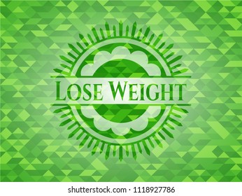 Lose Weight green emblem with triangle mosaic background