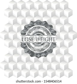 Lose Weight grey emblem with cube white background