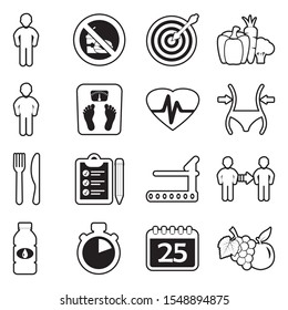 Lose Weight Icons. Line With Fill Design. Vector Illustration. svg