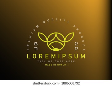 Diseño del logotipo de dieta saludable. Ilustración vectorial de escalas de peso y hojas que se parecen al cabello de un adolescente. Plantilla de icono de línea vectorial de diseño de logotipo de vintage