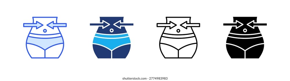 Lose Weight Multiple Style Icon Set Vector