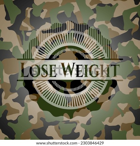 Lose Weight on camouflaged texture. Vector Illustration. Detailed. 