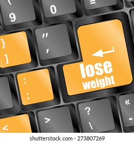 Lose weight on keyboard key button vector 