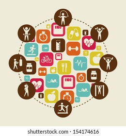 lose weight over beige background  vector illustration