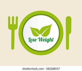 lose weight over beige background, vector illustration