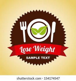 lose weight over cream background  vector illustration