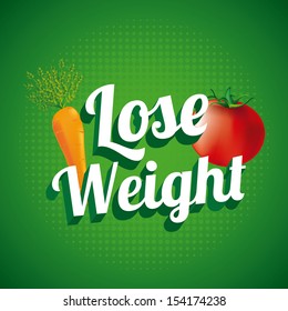 lose weight over green background  vector illustration