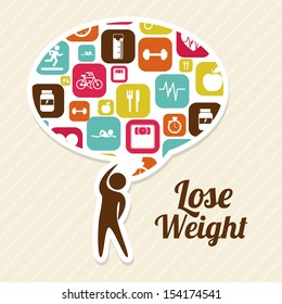 lose weight over pink background  vector illustration