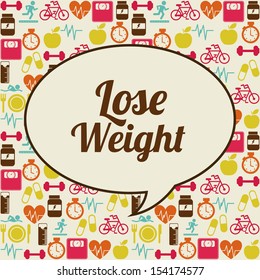 lose weight over pink background  vector illustration