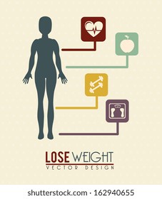 lose weight over pink background  vector illustration