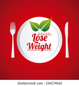 lose weight over red background  vector illustration