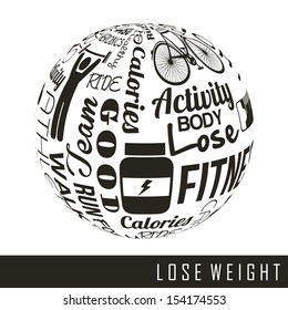 lose weight over white background  vector illustration