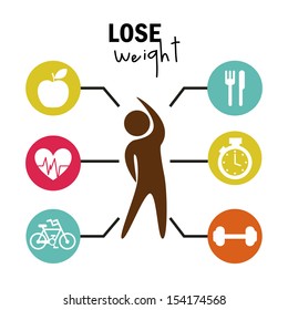 lose weight over white background  vector illustration