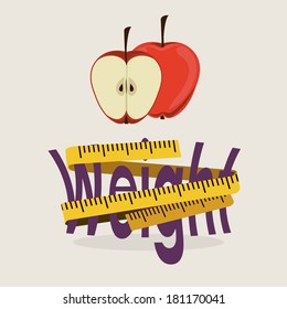 lose weight over  white background vector illustration