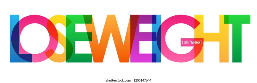LOSE WEIGHT rainbow letters banner
