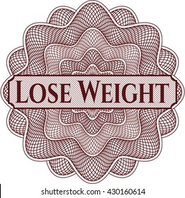 Lose Weight written inside rosette