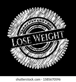 Lose Weight written on a blackboard. Vector Illustration. Detailed.
