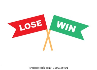 Lose Win Red And Green Flags Crossed