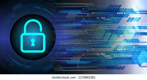 gelochtes Schloss auf digitalem Hintergrund, Cybersicherheit