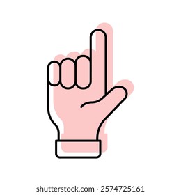 Loser Hand color shadow thinline icon , vector, pixel perfect, illustrator file