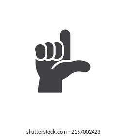 Loser Hand Sign Vector Icon. Filled Flat Sign For Mobile Concept And Web Design. Loser Gesture Glyph Icon. Symbol, Logo Illustration. Vector Graphics