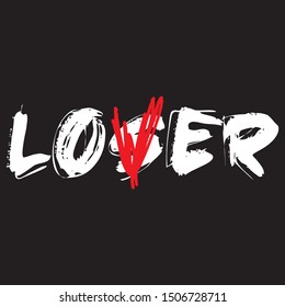 Loser Lover Text Slogan Print Vector Stock Vector (Royalty Free ...