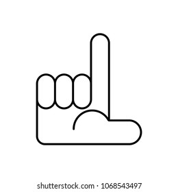 Loser sign from fingers. Symbol man who is unlucky.
