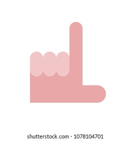 Loser sign from fingers. Symbol man who is unlucky.
