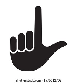 Loser Sign Hand Gesture Flat Vector Icon For Apps And Websites