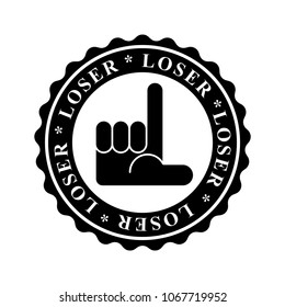 Loser stamp for documents. Man who is unlucky.
