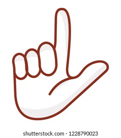 Loser symbol, hand gesture icon