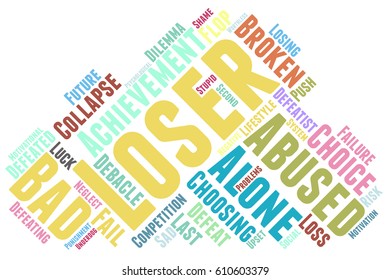 loser word cloud typography