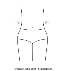 losing weight line icon isolated on a white background