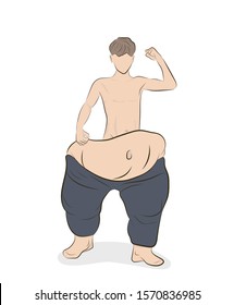 losing weight. weight loss. body correction. vector illustration.