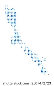 Losinj Dot Map. Island Digital Style Shape. Losinj vector image. Island shape blue circular dots. Modern vector illustration.