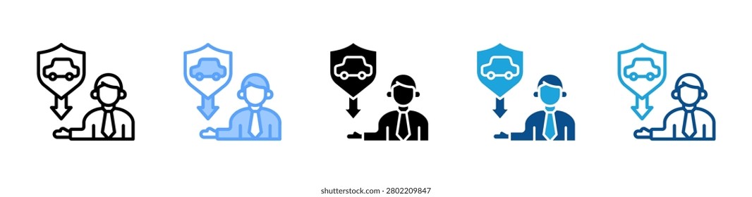 Loss Adjustment web icon with multiple style collection