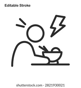 loss appetite icon line vector design in trendy style