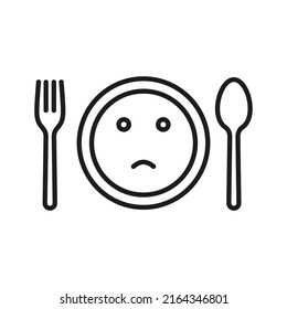 Loss of appetite vector icon illustration. Depression no food icon.