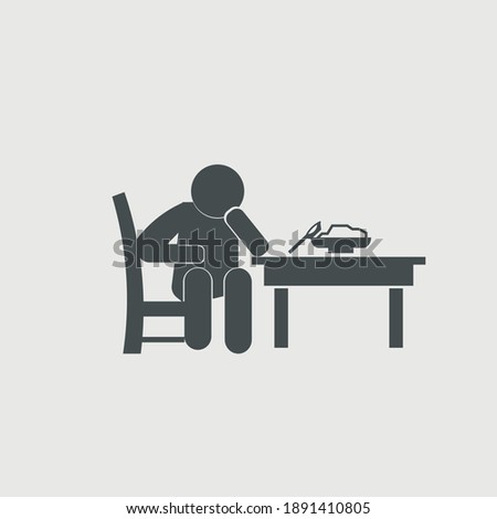 Loss of appetite vector icon illustration sign