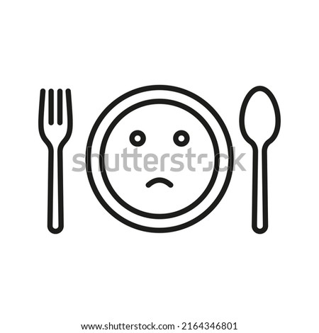 Loss of appetite vector icon illustration. Depression no food icon.