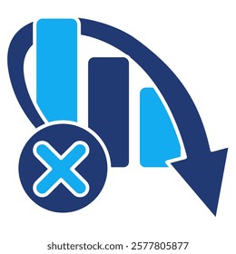 Loss Aversion Icon - Dual Tone Style - Cognitive Biases Theme