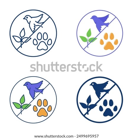 Loss of biodiversity icon set in flat and line style. Extinction of species. Vector illustration.