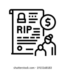 loss of breadwinner allowance line icon vector. loss of breadwinner allowance sign. isolated contour symbol black illustration