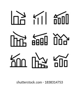 icono de gráfico de pérdida o logotipo símbolo de signo aislado ilustración vectorial - Colección de iconos vectoriales de estilo negro de alta calidad

