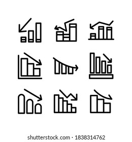 icono de gráfico de pérdida o logotipo símbolo de signo aislado ilustración vectorial - Colección de iconos vectoriales de estilo negro de alta calidad
