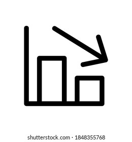 loss chart icon or logo isolated sign symbol vector illustration - high quality black style vector icons
