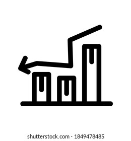 icono de gráfico de pérdida o logotipo símbolo de signo aislado ilustración vectorial - iconos vectoriales de estilo negro de alta calidad

