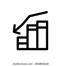 icono de gráfico de pérdida o logotipo símbolo de signo aislado ilustración vectorial - iconos vectoriales de estilo negro de alta calidad
