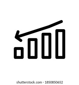 loss chart icon or logo isolated sign symbol vector illustration - high quality black style vector icons
